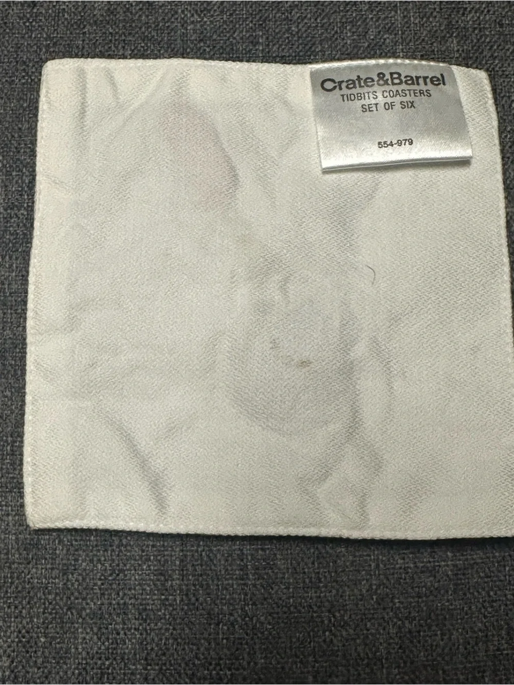 Crate&Barrel Embroidered Tidbit Cocktail Napkins